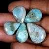 Royal_gems_shop 58,30 ct 100% naturale cielo blu larimar pera cabochon pietra preziosa...