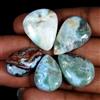 Royal_gems_shop 92,20 ct 100% naturale cielo blu larimar pera cabochon pietra preziosa...