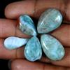 Royal_gems_shop 51,45 ct 100% naturale cielo blu larimar pera cabochon pietra preziosa...