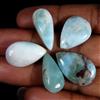 Royal_gems_shop 53,05 ct 100% naturale cielo blu larimar pera cabochon pietra preziosa...