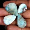 Royal_gems_shop 57,80 ct 100% naturale cielo blu larimar pera cabochon pietra preziosa...