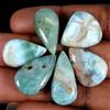 Royal_gems_shop 61,85 ct 100% naturale cielo blu larimar pera cabochon pietra preziosa...