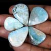 Royal_gems_shop 95,90 ct 100% naturale cielo blu larimar pera cabochon pietra preziosa...