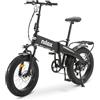 Nilox, Ebike X10 Ultra, Bici Elettrica Pieghevole, Fino a 90 km di Autonomia, Fino a 25 Km/h, Motore da 48 V/250 W e Batteria 48 V-13 Ah, Gomme FAT 20 x 4, Cambio a 6 Velocità