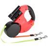 EBTOOLS Guinzaglio Automatico Doppio Retrattile per Cani e Gatti Con Luci LED, Rotazione a 360° Senza Groviglio (Scarlatto)
