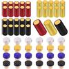 Swpeet 54 capsule termorestringenti in PVC in 3 colori, oro nero e rosso, tappo in sughero per bottiglie di vino con kit di assortimento superiore in plastica, tappo di tenuta con involucro