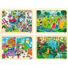 AKROS Puzzle di Osservazione: Rispetto e Convivenza Civile - Set 4 Puzzle in Legno Ecologico