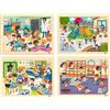 AKROS Puzzle di Osservazione: La Scuola Inclusiva - Set 4 Puzzle in Legno Ecologico