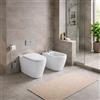 Azzurra Ceramica Coppia Sanitari WC da Terra e Bidet Collezione Comoda Ceramica Bianca con Sedile Incluso ,