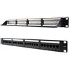 Nanocable Patch Panel 24-Port RJ45 Cat. 6 UTP, 19 1U Dual IDC, Nero
