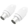 Hama Presa antenna TV 10 anni (2 spine per antenna TV coassiale, spina coassiale maschio + spina coassiale femmina, diametro 5-7 mm, 2 pezzi) bianco