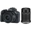 Canon EOS R50 Black + RF-S 18-45mm IS STM + RF-S 55-210mm F 5-7.1 IS STM Garanzi
