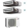 Mitsubishi - Climatizzatore canalizzabile Mitsubishi SEZ-MDA dual split 18000+18000 btu inverter MXZ-3F68VF4 A++ R32