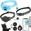 Astriva Tracker per Gatti e Cani Senza Abbonamento per iOS Android, Confezione da 2 Senza Canone Mensile Tracker per Animali con 3 Collari Compatibile con Apple e Google Find My, Nessuna SIM Necessaria