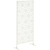 Outsunny Pannello frangivista decorativo esterno bianco con motivo in metallo - 92 x 45 x 198 cm