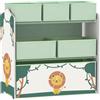 AIYAPLAY Scaffale Portagiochi Bambini a 3 Livelli con 6 Contenitori in Tessuto Rimovibili, Mobile Porta Giocattoli per Camera da Letto, Soggiorno e Camera dei Giochi, Verde | Aosom Italy