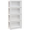 HOMCOM Vetrina per Collezione a 4 Ripiani con Ante a Battente, in Legno e Acrilico, 59x30x139 cm, Bianco | Aosom Italy
