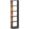 HOMCOM Libreria Moderna Salvaspazio a 5 Ripiani in Legno 45x21x170 cm, Marrone e Nero | Aosom Italy