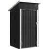 Outsunny Casetta da Giardino in Acciaio con Prese d'Aria e Porta Bloccabile, 107.5x91x185 cm, Grigio Scuro | Aosom Italy