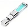 BORLTER CLAMP Chiavetta USB 32GB, Pendrive USB 2.0 Memoria Stick Flash Drive Thumb Drive per L'archiviazione Esterna dei Dati A Forma di Bellissimo Cristallo Blu