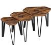 VASAGLE LNT14BX - Set di 3 divani impilabili, resistenti, montaggio semplice, struttura in acciaio, stile industriale, marrone rustico e nero
