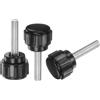 QUARKZMAN 100pz M4 x 15mm Manopole Filettate Maschio, Viti a Testa Zigrinata Manopole Bloccaggio Impugnatura Manopole a Testa Tonda Plastica Zigrinata, Nero