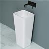 doporro Lavabo a Colonna Monoblocco 40x35x80 cm, Lavamani Autoportante | Lavandino per Bagno in Marmo Resina, Colore Bianco, Finitura Lucida, senza Foro per Rubinetto, Installazione a Pavimento