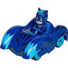 Dickie Toys 203142000 PJ Masks Mission Racer Gattoboy - Veicolo ruote libere, pressofuso, luci e suoni, riproduzione della sigla del cartone animato statuetta Catboy,12 cm, blu, con batterie