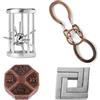 Holzsammlung 4 Pezzi Puzzle in Metallo, Rompicapo Metallo, Giochi Rompicapo,3D Giocattolo Educativo,Giocattolo Bambini e Ragazzi Intelligenza per Adulti e Bambini
