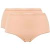 Playtex Slip Midi in Cotone Organico Ultra Confortevole Donna x2, Skin, 10/6XL
