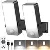 HANDSONIC Lampada da parete per esterni, con sensore di movimento, batteria da 10000 mAh, lampada da parete con telecomando, 3 modalità 3000 K-6000 K, timer LED, ricaricabile, con sensore di movimento esterno