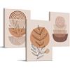 hyidecorart Quadri Boho Soggiorno, Quadri Astratti Su Tela Geometria Minimalismo Nordico Foglie Quadro Moderno Camera Da Letto Sala Da Pranzo Cucina Ufficio e Bagno