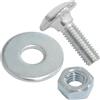 AERZETIX Set di 25 bulloni viti a testa tonda con quadro sottotesta M6x20mm / rondelle e dadi M6 / acciaio zincato/per fissaggio e assemblaggio