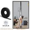 fowong Zanzariera Magnetica 100x210cm Chiusura Automatica Tenda Zanzariera a Strisce Anti Zanzare Insetti per Porte Finestre Balcone Soggiorno Centro-nero