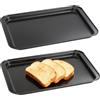 DHSWNNG 2 Pezzi Teglie da Forno Antiaderenti, 42,5 x 28,5 x 2,5 cm Teglia Forno Rettangolare in Acciaio Al Carbonio Facile da Pulire per Pizza per Cuocere Cucinare Servire