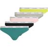 Calvin Klein Donna Slip Taglio Bikini Confezione da 5 Low-Rise Intimo, (Blk/Gryhtr/BF PK/Lvly TL/Kwl Lm), L