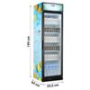 Vetrina Frigo Bibite 350 L, +1°C/+9°C, con Porta Battente, Canopy Pubblicitario e Fermo Porta, Personalizzata ChefLine