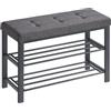 SONGMICS Shoe Bench, 3-Tier Rack for Entryway, 80 * 31 * 49cm, Dark Gray and Black LBS57GYZ