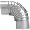 FIREFIX A100/BT FAL - Tubo a Gomito 90°, Rigido, con Porta per la Pulizia, ø 100 mm, in lamiera d'Acciaio, 0,6 mm di Spessore, con manicatura Interna, Lunghezza saldata al Laser, Argento