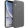 doupi UltraSlim Custodia per iPhone Xr (iPhone 10r) 6,1 pollici, satinato fine piuma facile mat semi trasparente Cover, nero
