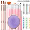 Yokilly Set Pennelli Unghie: 31 Pezzi Pennelli per Gel Unghie per Nail Art per Il Design Delle Unghie - Pennello Acrigel per french Unghie Pittura Detailing Linea - Unghie Dotting Pen Manicure Kit