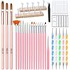 Yokilly Set Pennelli Unghie: 39 Pezzi Pennelli per Gel Unghie per Nail Art Con Supporto per Smalti Palette 2 in 1 e 5 Penne per Dotting - Pennello Acrigel per french Unghie Pittura Detailing Linea