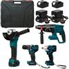 QQ CAT Kit combinato di utensili elettrici, 4 pezzi Brushless Roll Over Image to Zoom InMachine Set QQ CAT elettrico martello/smerigliatrice angolare/chiave lmpact/trapano fornito 1 grande custodia per il