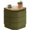 Bonlife Pouf con vano portaoggetti, poggiapiedi pieghevole con tavolo, poggiapiedi, poggiapiedi per soggiorno, camera da letto, corridoio, velluto verde oliva, 38x38x38 cm