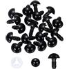 PATIKIL Occhi Sicuri da 14mm, 20 Pezzi Occhi in Plastica per Artigianato con Pellicola Protettiva E Rondelle per Animali di Peluche Giocattoli all'Uncinetto Bambole Creazioni, Nero