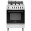 La Germania FTR664EXV24 - Cucina a gas con forno elettrico, 60x60 cm, Inox/Nero, Classe energetica A