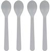 LÄSSIG Posate per bambini Set di cucchiai per bambini da 4 pezzi senza melamina, senza BPA, in biocomposito/Spoon Set 4 pcs Geo, grey-blue
