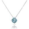 inSCINTILLE Punto Luce Collana Donna Argento 925 con Pietra di Zirconia Cubica (Diametro: 4 mm, Catena Argento - Pietra Azzurra)
