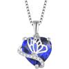 YL Collana Farfalla Cuore in argento 925 con ciondolo da Donna Mamma con Zaffiro e pietra portafortuna di settembre