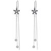 VONALA Orecchini filettati in argento Sterling 925 fiore nappa lunga Charm a goccia orecchini gioielli regalo per donne, Argento sterling, Cristallo, zirconi cubici